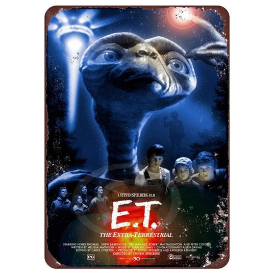 Sin City E.T. Metal Tin Signs Classic Movie Posters Plate Wall Decor for Home Film Bars Man Cave Cafe Clubs Garage Retro Posters - Grand Goldman
