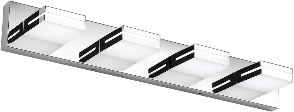 SineRise LED Modern Bathroom Vanity Light Fixtures (3-Light, 24-Inch), Matte Black Modern Acrylic Bathroom Wall Lighting Fixtures Over Mirror (Cool White 6000K) - Grand Goldman