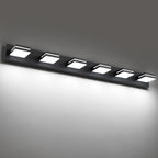 SineRise LED Modern Bathroom Vanity Light Fixtures (3-Light, 24-Inch), Matte Black Modern Acrylic Bathroom Wall Lighting Fixtures Over Mirror (Cool White 6000K) - Grand Goldman