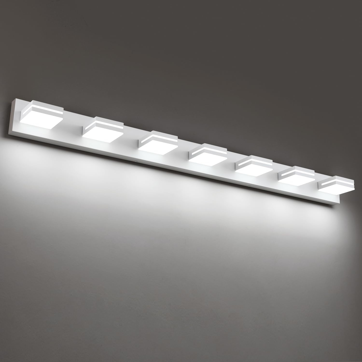 SineRise LED Modern Bathroom Vanity Light Fixtures (3-Light, 24-Inch), Matte Black Modern Acrylic Bathroom Wall Lighting Fixtures Over Mirror (Cool White 6000K) - Grand Goldman