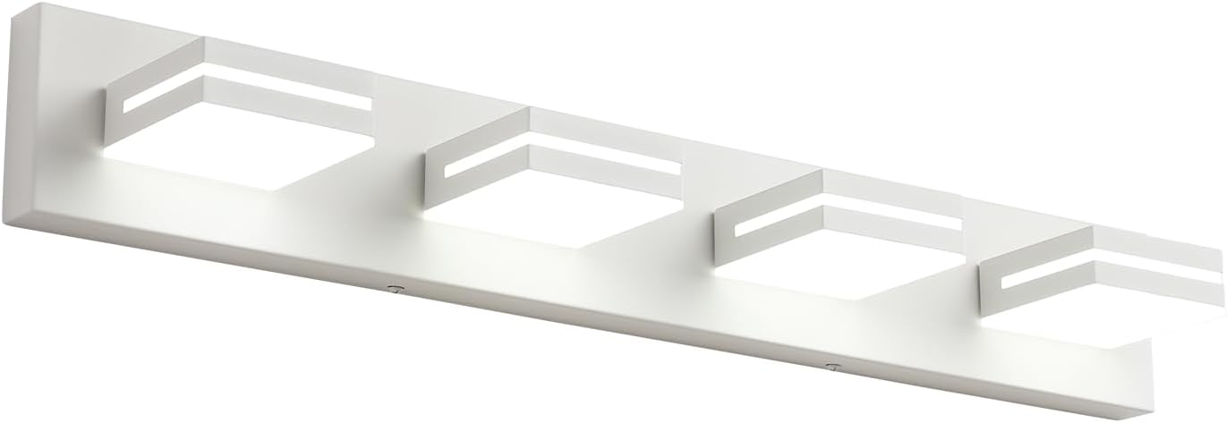 SineRise LED Modern Bathroom Vanity Light Fixtures (3-Light, 24-Inch), Matte Black Modern Acrylic Bathroom Wall Lighting Fixtures Over Mirror (Cool White 6000K) - Grand Goldman