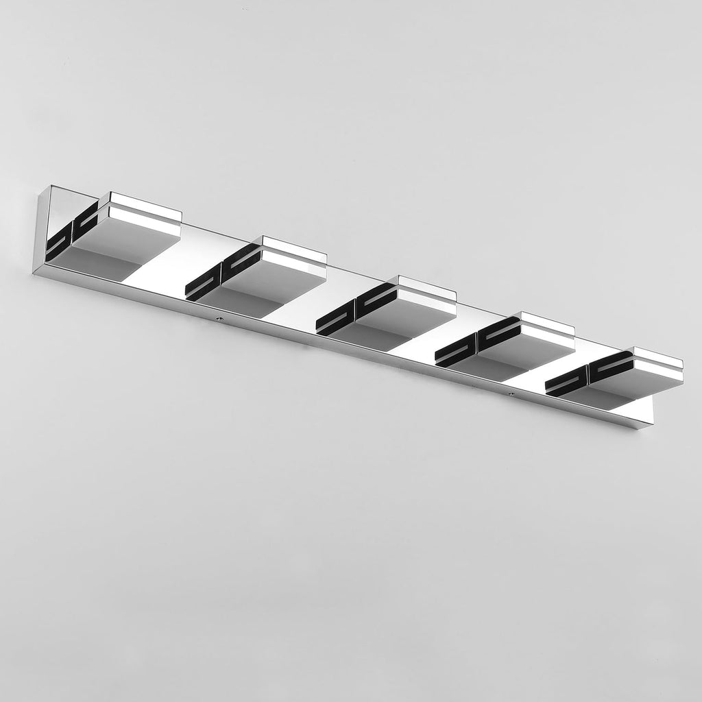 SineRise LED Modern Bathroom Vanity Light Fixtures (3-Light, 24-Inch), Matte Black Modern Acrylic Bathroom Wall Lighting Fixtures Over Mirror (Cool White 6000K) - Grand Goldman