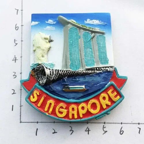 Singapore Fridge Magnet Souvenirs Attractions Punch Merlion 3d Tourist  Fluorescent Magnetic Fridge Stickers Collection Gifts - Grand Goldman