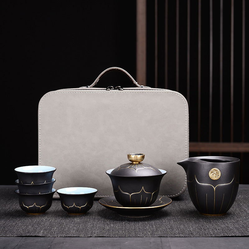 Single Ceramic Large Master Cup Kung Fu Tea Set - Grand Goldman