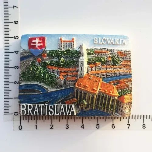 Slovak Fridge Magnets Capital Bratislava Slovakia Landmark Tourist Attractions Decorative Crafts Magnetic refrigerator sticker - Grand Goldman