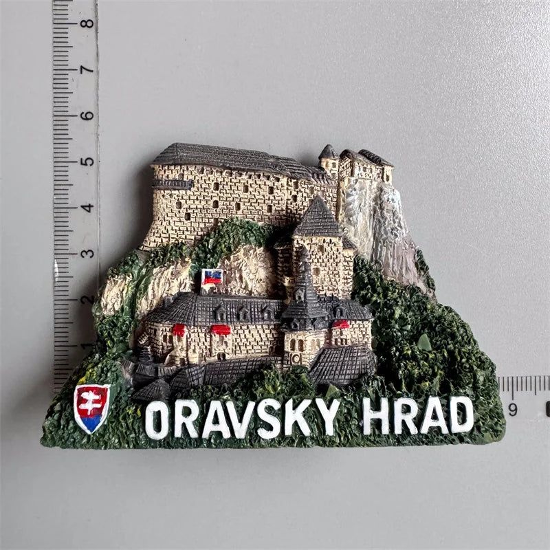 Slovak Fridge Magnets Capital Bratislava Slovakia Landmark Tourist Attractions Decorative Crafts Magnetic refrigerator sticker - Grand Goldman