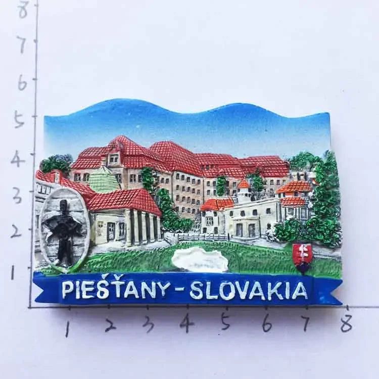 Slovak Fridge Magnets Capital Bratislava Slovakia Landmark Tourist Attractions Decorative Crafts Magnetic refrigerator sticker - Grand Goldman