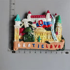 Slovak Fridge Magnets Capital Bratislava Slovakia Landmark Tourist Attractions Decorative Crafts Magnetic refrigerator sticker - Grand Goldman