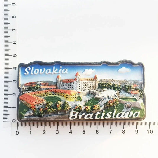 Slovak Fridge Magnets Capital Bratislava Slovakia Landmark Tourist Attractions Decorative Crafts Magnetic refrigerator sticker - Grand Goldman