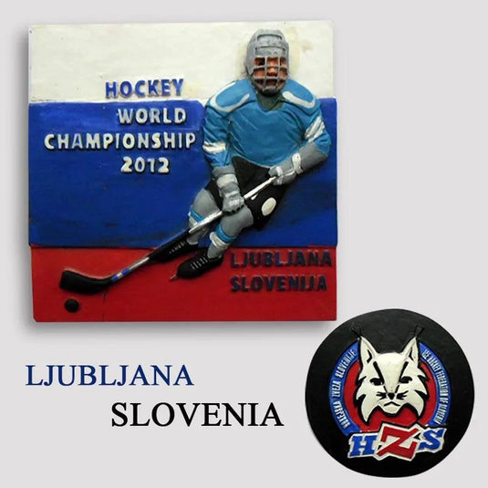 Slovenia Ljubljana Fridge Magnets European Travel Souvenir Magnetic Refrigerator Stick Ice Hockey World Championship Gifts - Grand Goldman