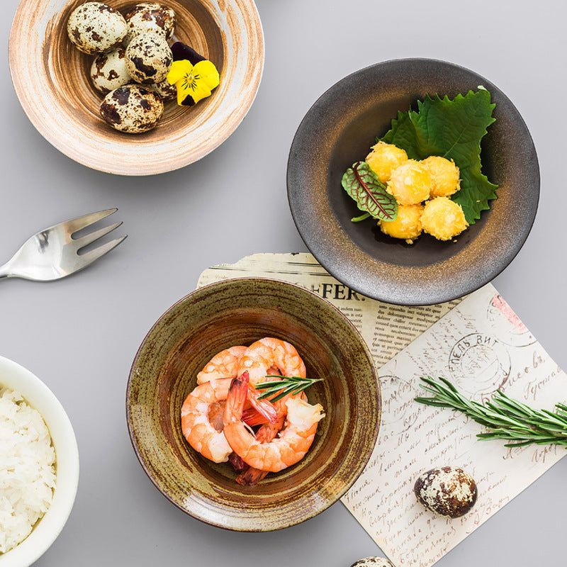 Small Plate Household Ceramic Japanese Tableware - Grand Goldman