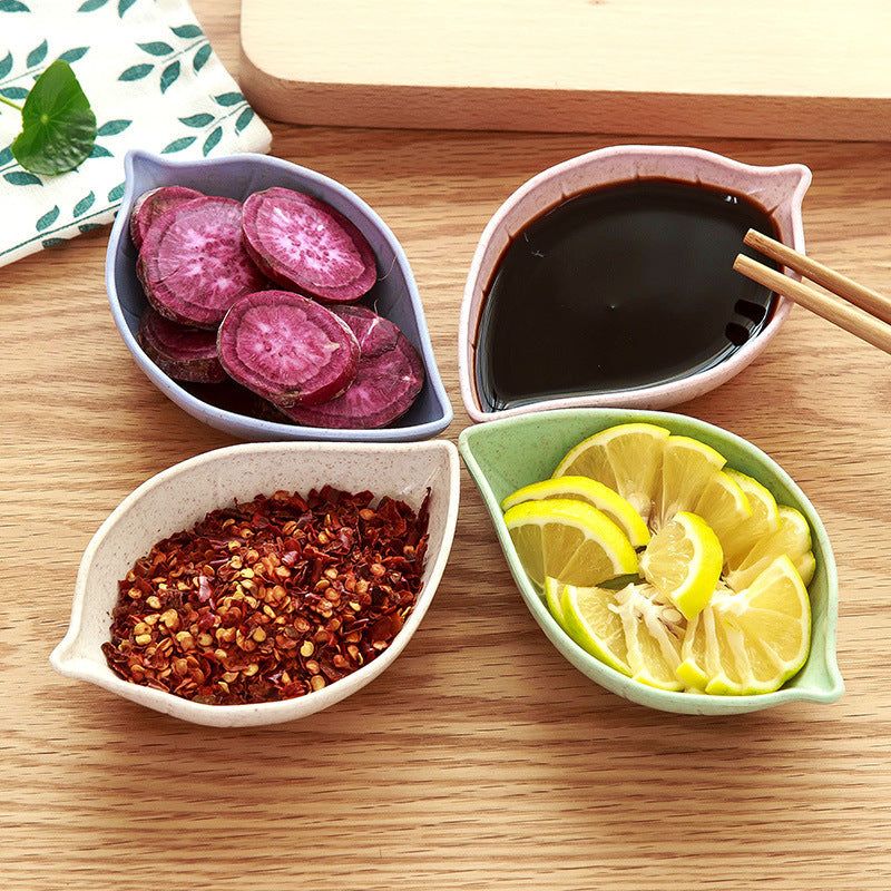 Small Straw Leaves Saucer Creative Snacks Plate Japanese Style Tableware Vinegar Dish - Grand Goldman