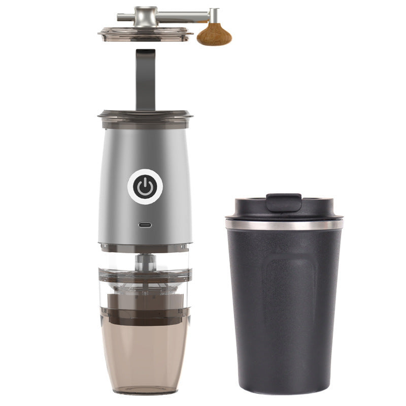 Small Coffee Machine Portable Coffee Bean Grinder USB Electric Manual Integrated - Grand Goldman