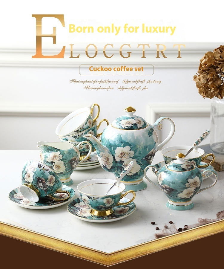 Small Exquisite Bone China Coffee Set Cup And Saucer Suit - Grand Goldman