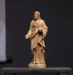Small Leaf Boxwood Carving Jesus Ornaments Chinese Style Wood - Grand Goldman