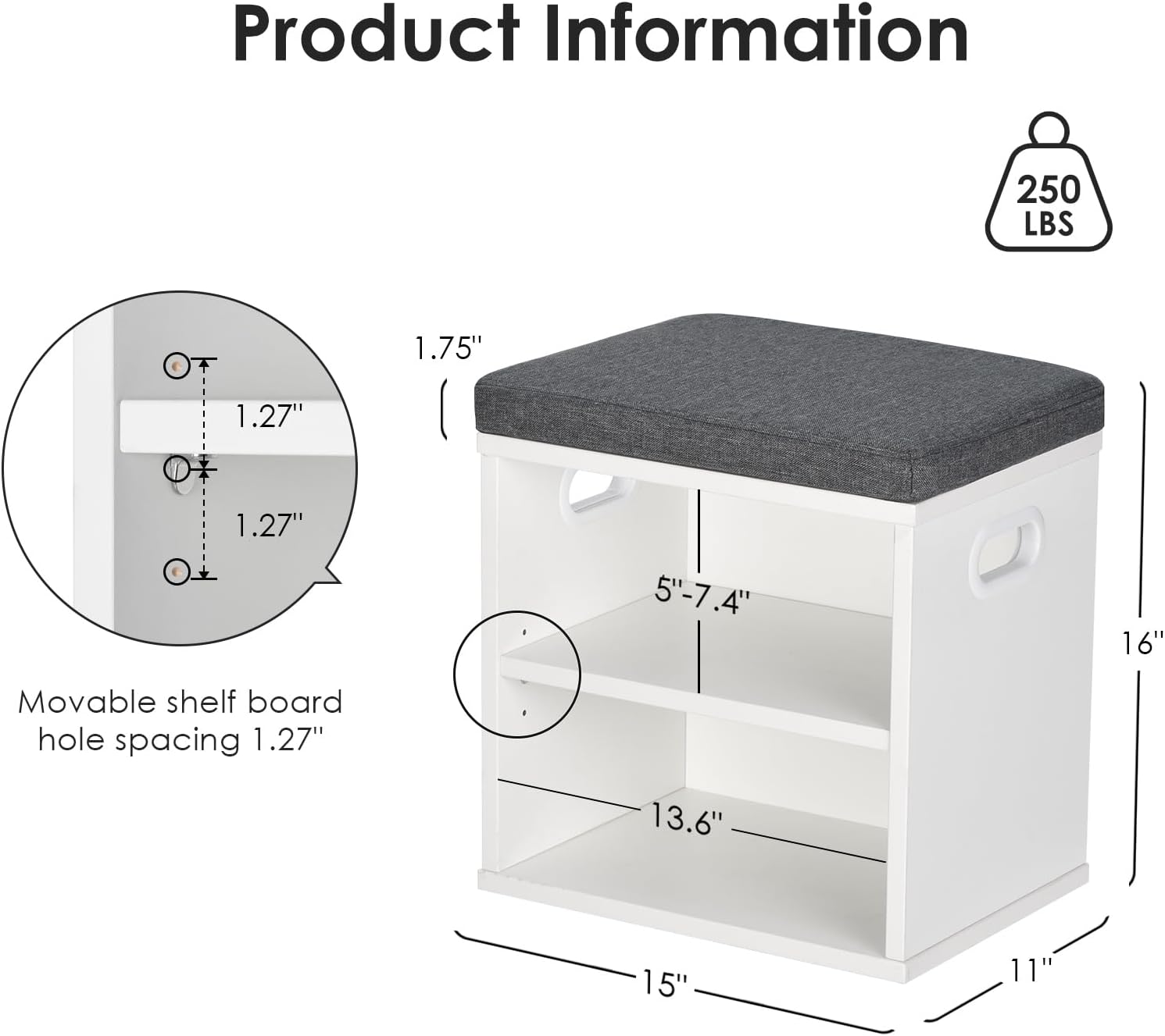 Small Shoe Bench for Entryway Shoe Bench with Cushion Shoe Bench with Storage and Seating,Small Bench Seat Entryway Shoe Rack with Bench,Small Shoe Bench Entryway Shoe Bench Small White - Grand Goldman