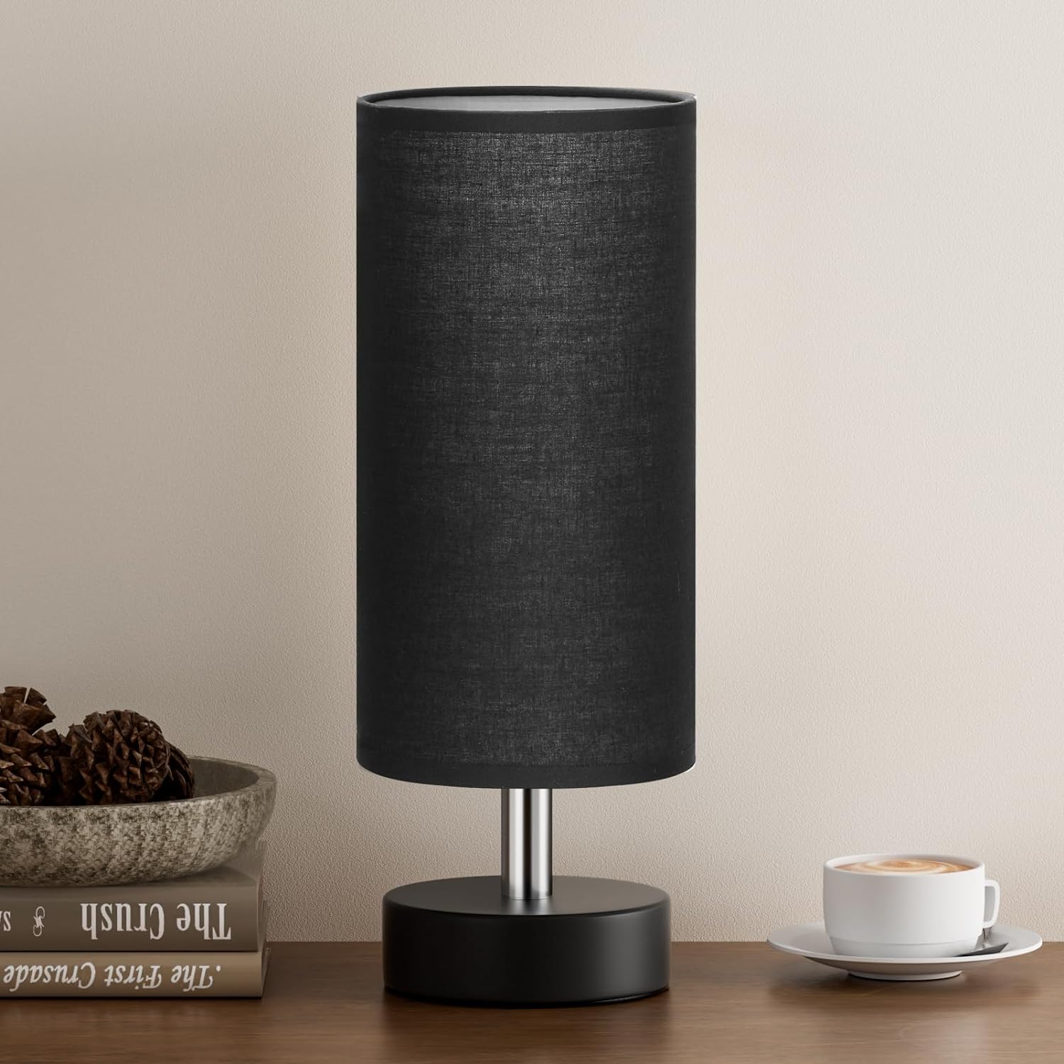 Small Table Lamp for Bedroom - Bedside Lamps for Night Stands, Minimalist Nightstand Light Lamp, Desk Lamps for Reading Room, Kids Room, Living Room, Office, Dorm - Grand Goldman