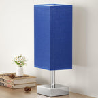Small Table Lamp for Bedroom - Bedside Lamps for Nightstand, Minimalist Night Stand Light Lamp with Square Fabric Shade, Desk Reading Lamp for Kids Room Living Room Office Dorm - Grand Goldman