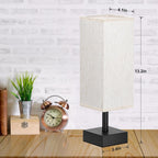 Small Table Lamp for Bedroom - Bedside Lamps for Nightstand, Minimalist Night Stand Light Lamp with Square Fabric Shade, Desk Reading Lamp for Kids Room Living Room Office Dorm - Grand Goldman