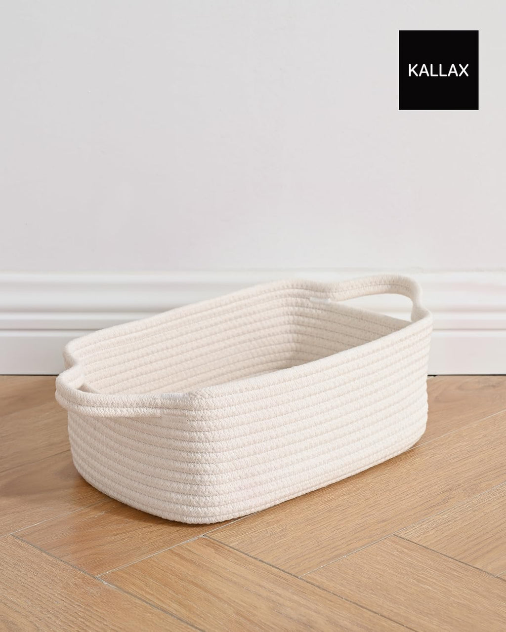 Small Woven Basket, 12 x 8 x 4.5 Inches, Small Storage Baskets for Organizing, Gift Baskets Empty, Cute Small Rope Shelf Closet Storage Bins Baskets for Shelves, Dog Toy Basket, 3 Packs, Off White - Grand Goldman