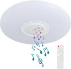 Smart Waterproof LED Ceiling Light Fixture,with Bluetooth Speaker,11 Inch,18 watt, 2700K-6500K Dimmable Music Lamp,RGB Color Changing Light with Remote Control,for Bathroom,Shower,Bedroom - Grand Goldman