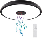 Smart Waterproof LED Ceiling Light Fixture,with Bluetooth Speaker,11 Inch,18 watt, 2700K-6500K Dimmable Music Lamp,RGB Color Changing Light with Remote Control,for Bathroom,Shower,Bedroom - Grand Goldman