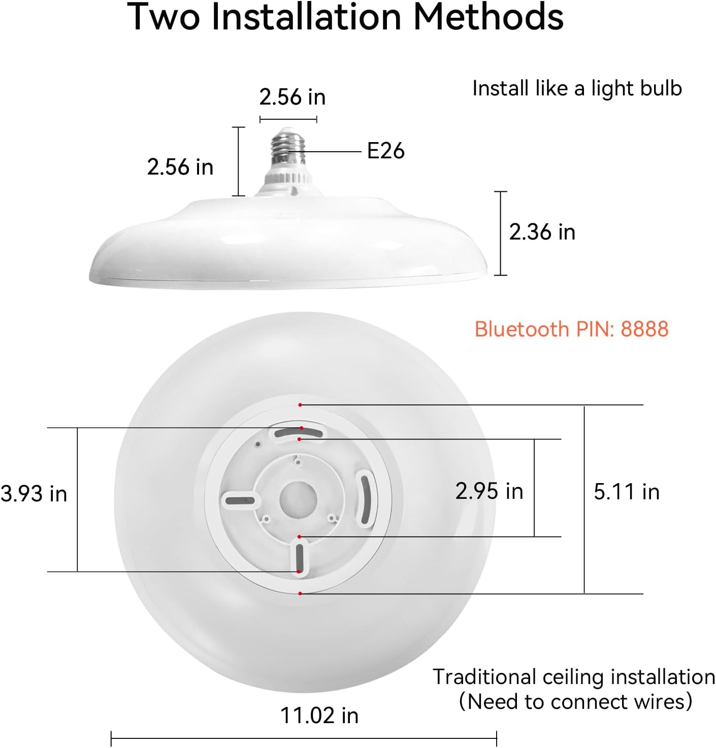 Smart Waterproof LED Ceiling Light Fixture,with Bluetooth Speaker,11 Inch,18 watt, 2700K-6500K Dimmable Music Lamp,RGB Color Changing Light with Remote Control,for Bathroom,Shower,Bedroom - Grand Goldman
