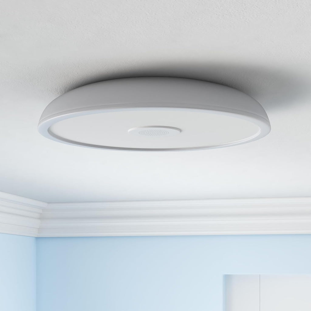 Smart Waterproof LED Ceiling Light Fixture,with Bluetooth Speaker,11 Inch,18 watt, 2700K-6500K Dimmable Music Lamp,RGB Color Changing Light with Remote Control,for Bathroom,Shower,Bedroom - Grand Goldman