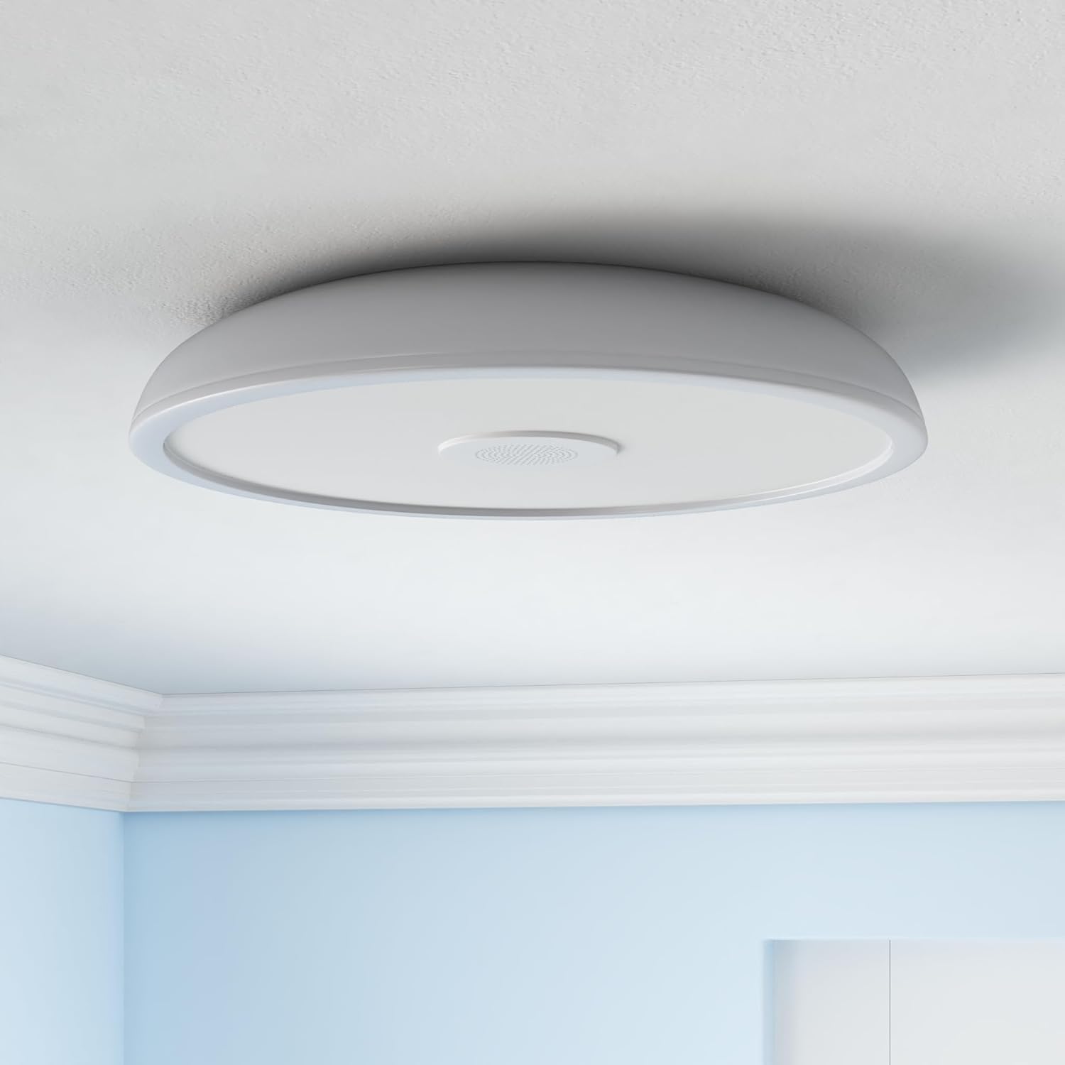 Smart Waterproof LED Ceiling Light Fixture,with Bluetooth Speaker,11 Inch,18 watt, 2700K-6500K Dimmable Music Lamp,RGB Color Changing Light with Remote Control,for Bathroom,Shower,Bedroom - Grand Goldman