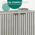 Smuxee Grey Storage Cabinet, Freestanding Buffet Cabinet with Fluted Doors, Wood Sideboard Cabinet for Living Room, Hallway, Entryway - Grand Goldman