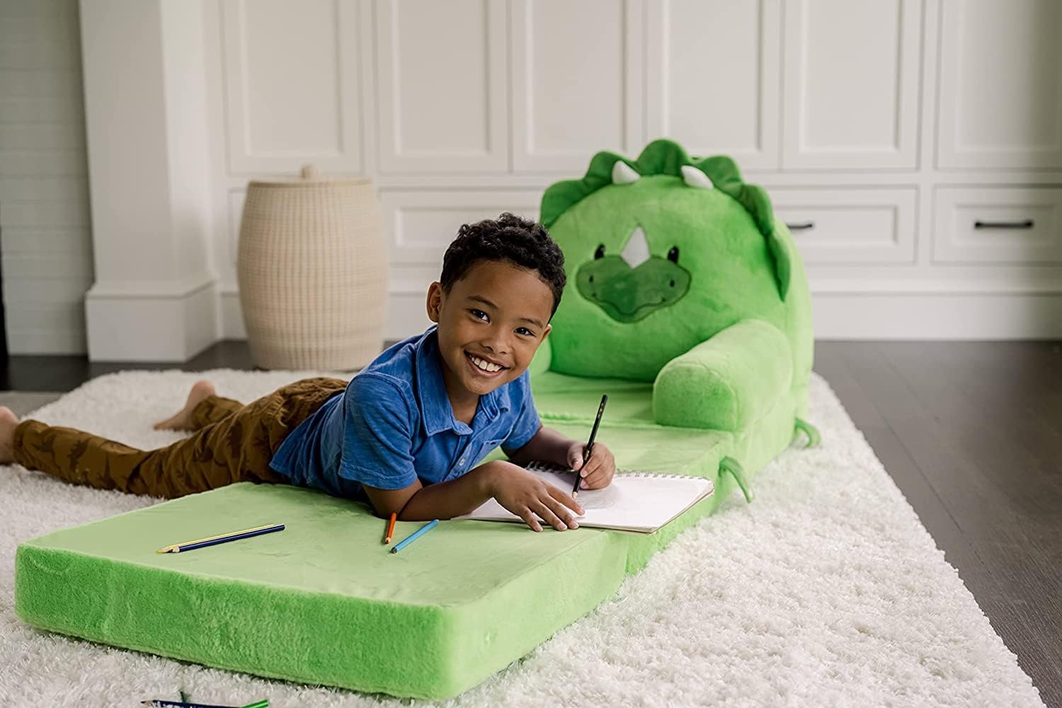 Soft Landing - Elite Seats - Premium Character Sofa Seat & Transformable Fold-Out Lounger with Carrying Handle – Dino - Grand Goldman