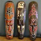 Solid Wood Carving Mask Creative Wall Decoration Pendant Handicraft - Grand Goldman