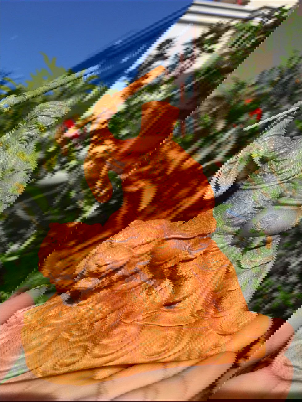 Solid Wood Carving Zhao Gongming Ornaments Handicraft - Grand Goldman