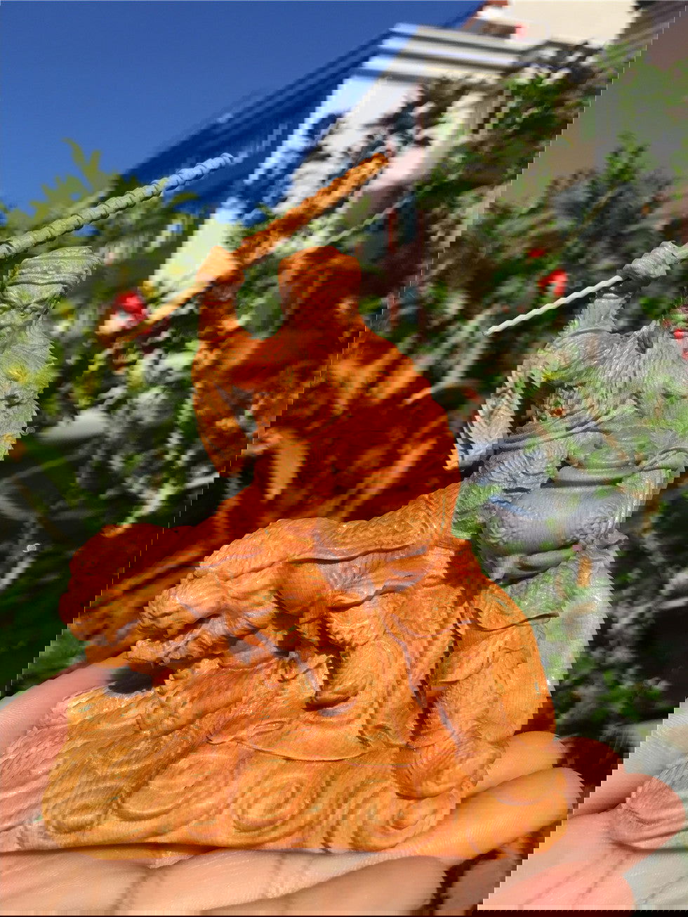 Solid Wood Carving Zhao Gongming Ornaments Handicraft - Grand Goldman