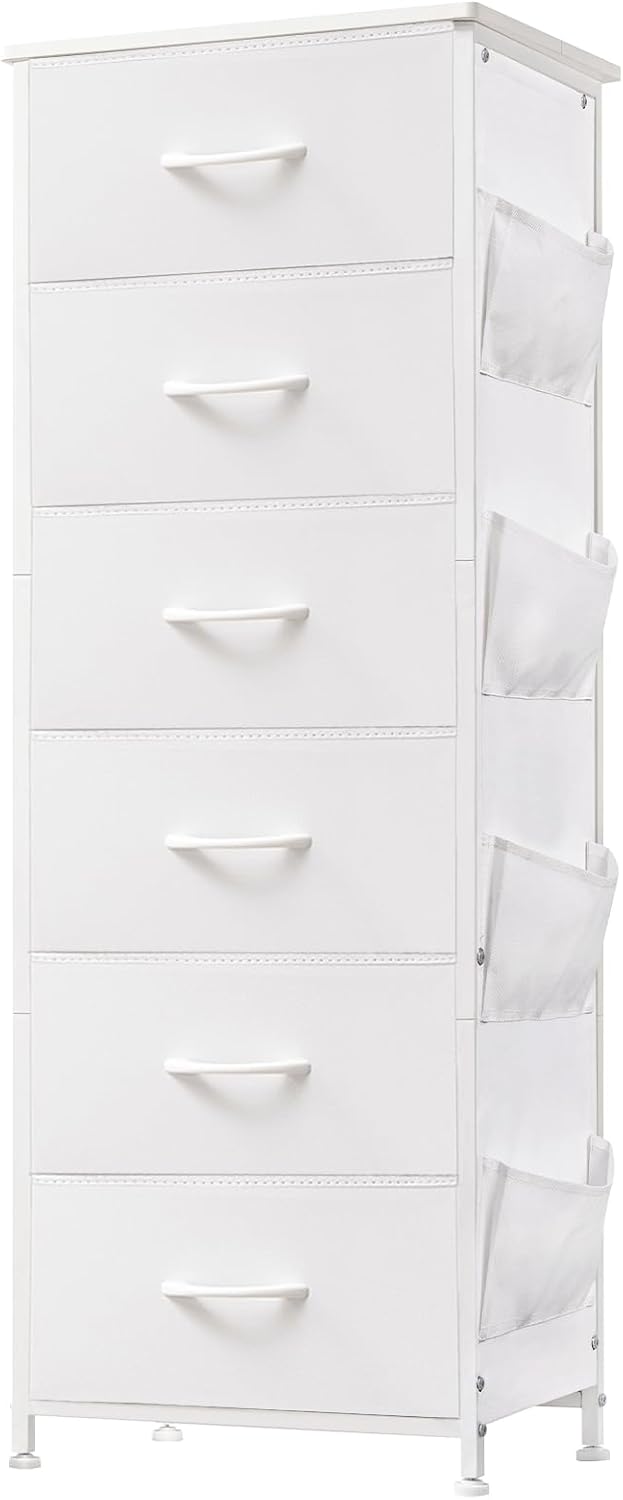 Somdot Tall Dresser for Bedroom with 5 Drawers, Storage Chest of Drawers with Removable Fabric Bins for Closet Bedside Nursery Laundry Living Room Entryway Hallway, Black - Grand Goldman