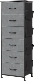 Somdot Tall Dresser for Bedroom with 5 Drawers, Storage Chest of Drawers with Removable Fabric Bins for Closet Bedside Nursery Laundry Living Room Entryway Hallway, Black - Grand Goldman
