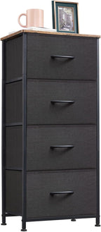 Somdot Tall Dresser for Bedroom with 5 Drawers, Storage Chest of Drawers with Removable Fabric Bins for Closet Bedside Nursery Laundry Living Room Entryway Hallway, Black - Grand Goldman