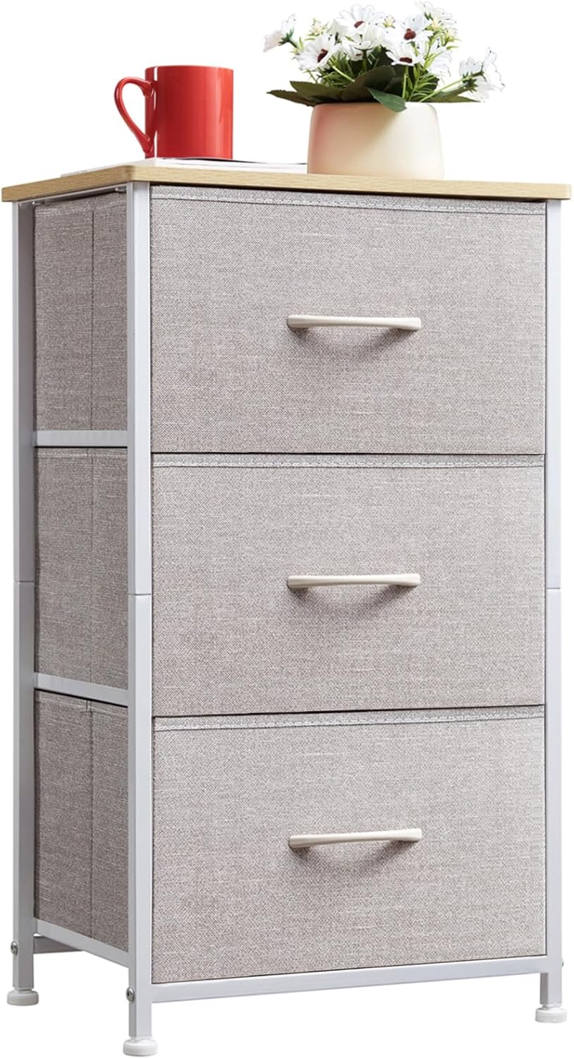 Somdot Tall Dresser for Bedroom with 5 Drawers, Storage Chest of Drawers with Removable Fabric Bins for Closet Bedside Nursery Laundry Living Room Entryway Hallway, Black - Grand Goldman