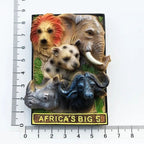 South Africa 3D Animal Tourist Souvenirs Fridge Magnet Refrigerator Sticker Africa's Big Five Resin Painted Crafts Gift Idea - Grand Goldman