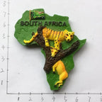 South Africa 3D Animal Tourist Souvenirs Fridge Magnet Refrigerator Sticker Africa's Big Five Resin Painted Crafts Gift Idea - Grand Goldman