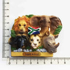 South Africa 3D Animal Tourist Souvenirs Fridge Magnet Refrigerator Sticker Africa's Big Five Resin Painted Crafts Gift Idea - Grand Goldman