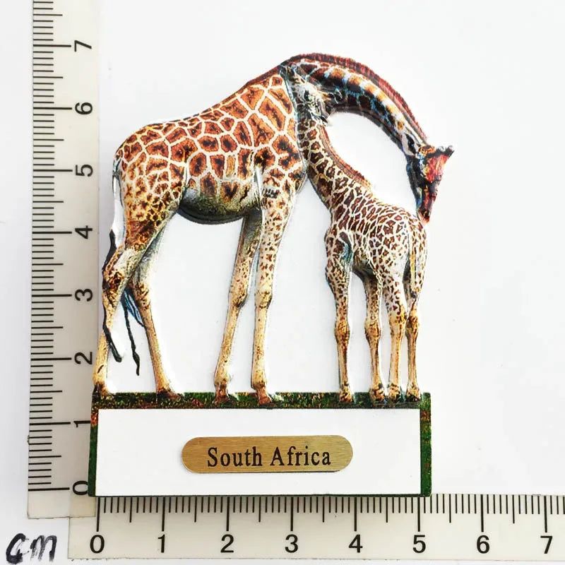 South Africa 3D Animal Tourist Souvenirs Fridge Magnet Refrigerator Sticker Africa's Big Five Resin Painted Crafts Gift Idea - Grand Goldman