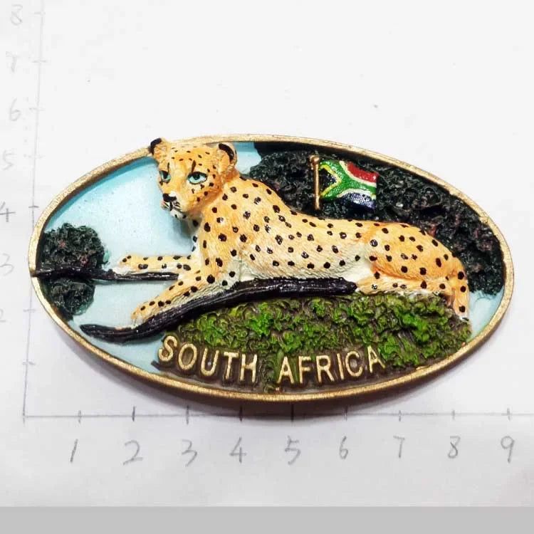 South Africa 3D Animal Tourist Souvenirs Fridge Magnet Refrigerator Sticker Africa's Big Five Resin Painted Crafts Gift Idea - Grand Goldman