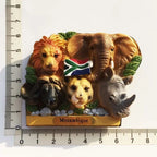 South Africa 3D Animal Tourist Souvenirs Fridge Magnet Refrigerator Sticker Africa's Big Five Resin Painted Crafts Gift Idea - Grand Goldman