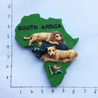 South Africa 3D Animal Tourist Souvenirs Fridge Magnet Refrigerator Sticker Africa's Big Five Resin Painted Crafts Gift Idea - Grand Goldman