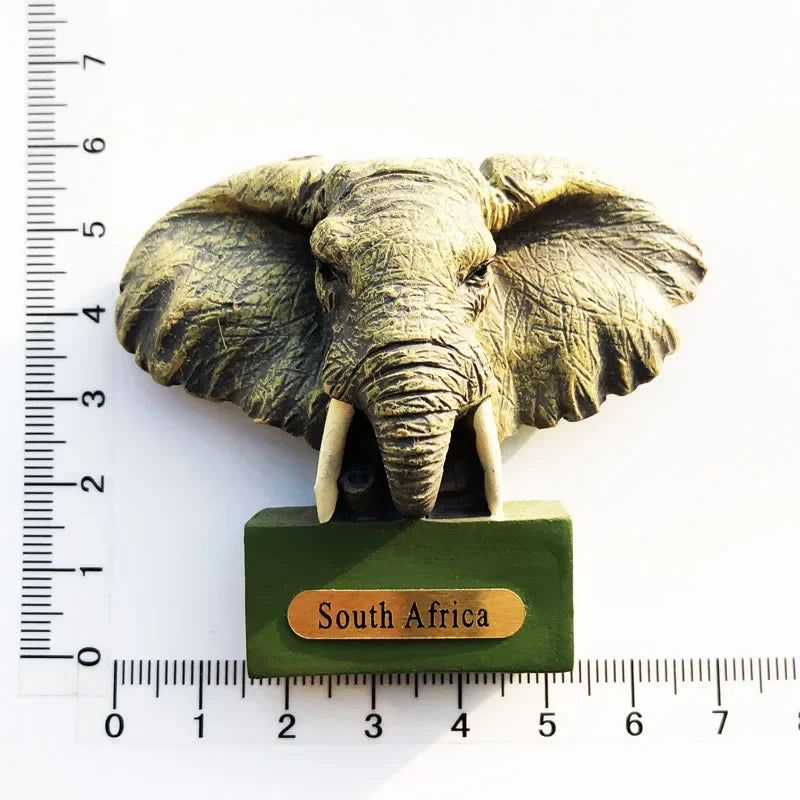 South Africa 3D Animal Tourist Souvenirs Fridge Magnet Refrigerator Sticker Africa's Big Five Resin Painted Crafts Gift Idea - Grand Goldman