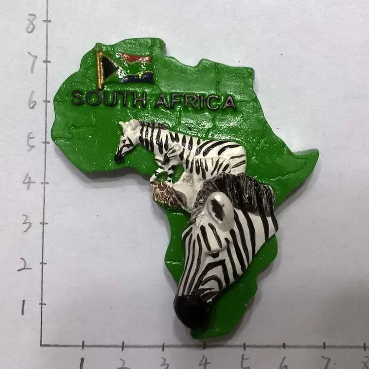 South Africa 3D Animal Tourist Souvenirs Fridge Magnet Refrigerator Sticker Africa's Big Five Resin Painted Crafts Gift Idea - Grand Goldman