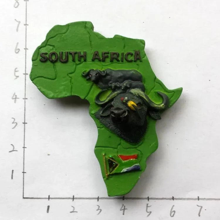 South Africa 3D Animal Tourist Souvenirs Fridge Magnet Refrigerator Sticker Africa's Big Five Resin Painted Crafts Gift Idea - Grand Goldman
