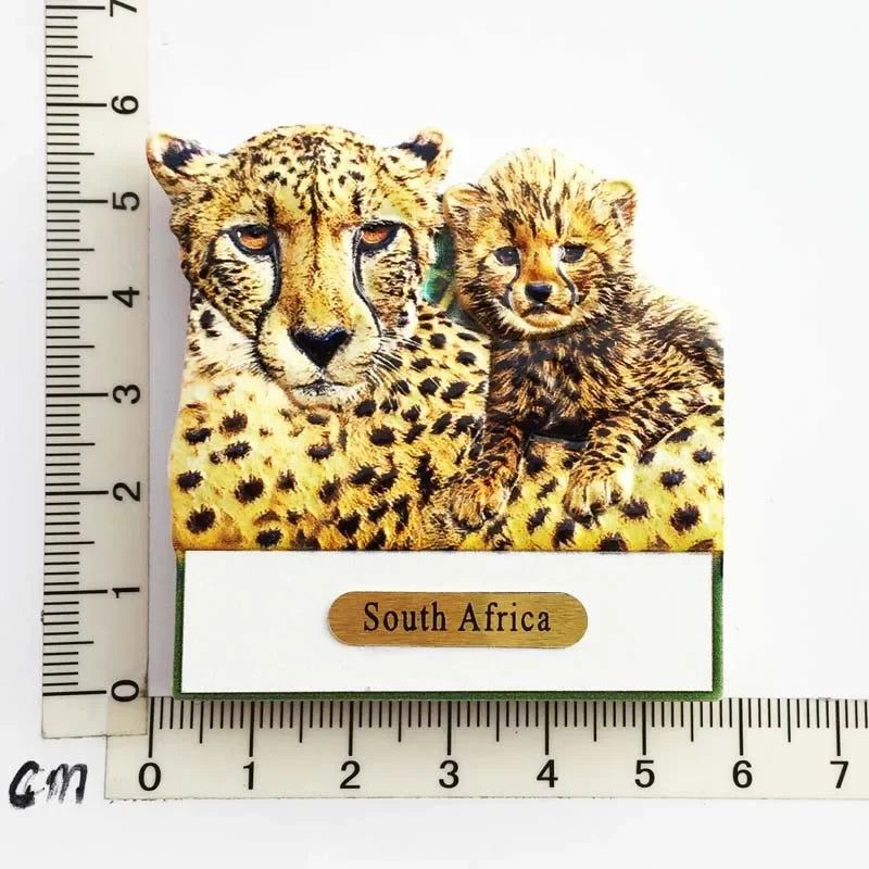 South Africa Big 5 Magnetic Fridge Sticker South Africa's Geographical Travel Souvenir Elephant Lion Tiger Flamingo Animal decor - Grand Goldman