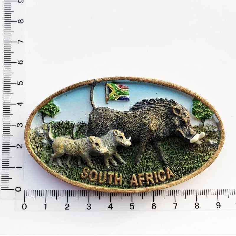 South Africa Big 5 Magnetic Fridge Sticker South Africa's Geographical Travel Souvenir Elephant Lion Tiger Flamingo Animal decor - Grand Goldman